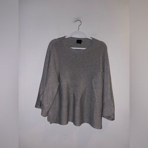 Cliche | Gray Ribbed Tie 3/4 Sleeve Sweater